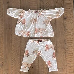 Milkbarn bamboo Adorable Elephant Print Baby Outfit